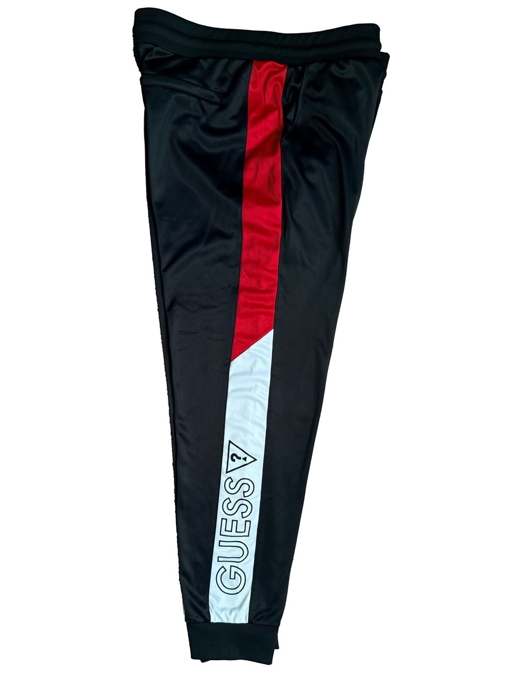 Guess Mens Track pants Joggers “GUESS” logo Side Panel 3 functional Pockets New